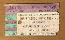 1993 REGGAE SUNSPLASH COSTA MESA CA CONCERT TICKET STUB MAXI PRIEST SHAGGY