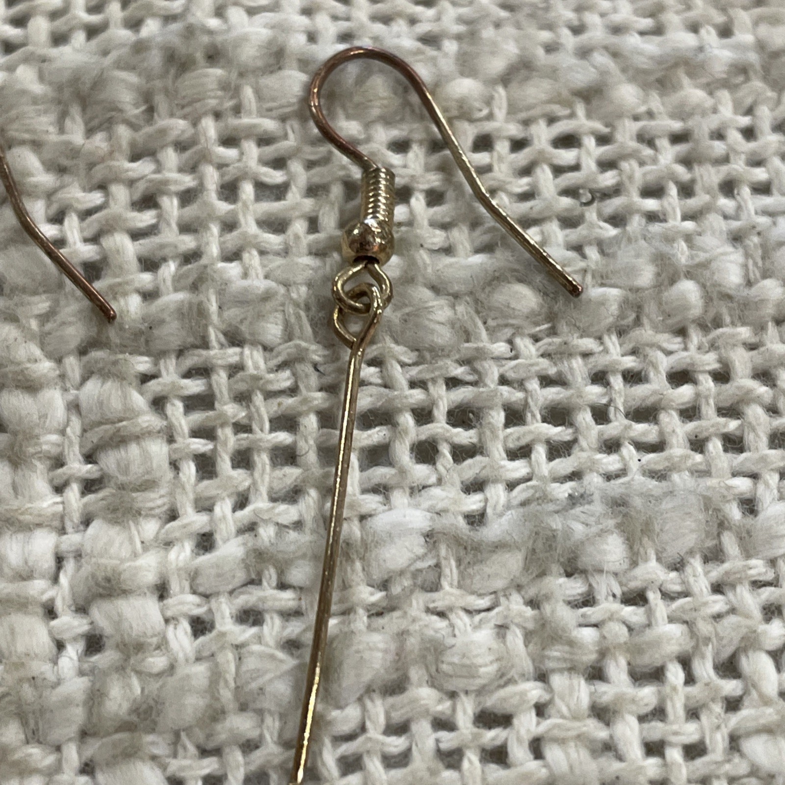 Gold Toned Rectangular Great Wave Dangle Drop Ear… - image 3