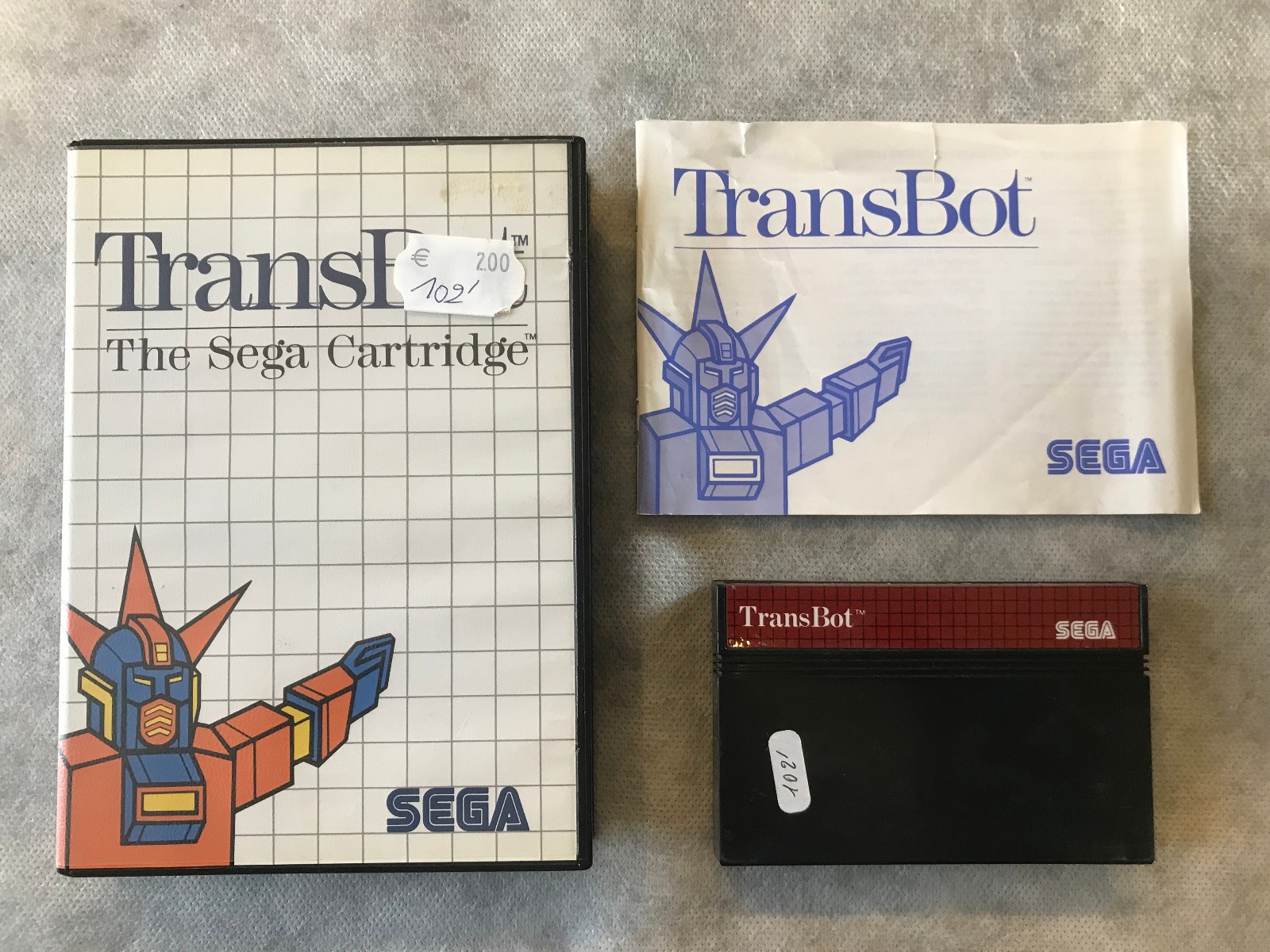 JEU SEGA MASTER SYSTEM TRANSBOT EN BOITE NOTICE TESTE