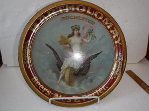 Rare Pre Pro Bartholomay Beer Tray Beer Tray 12" Plate Hair on Both Sides