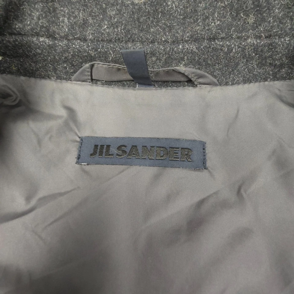 Abrigo Jilsander Pea Mujer 40 Gris Lana Manga Larga Botón Invierno Chaqueta Talla 40 Foto 3 de 4