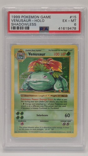 Venusaur (Shadowless) graded PSA 6 for sale on eBay
