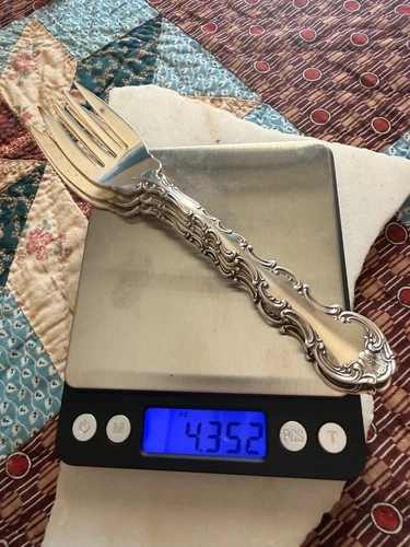 Gorham sterling silver flatware 6" Set of 3 "Strasbourg" salad forks, no engrave