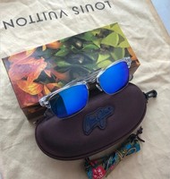 Maui Jim Kawika Polarized Sunglasses B257-05CR Crystal/Blue Hawaii Glass