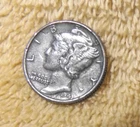 MERCURY Dime 1943 90% silver rough