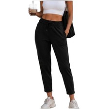 Lululemon Black On The Fly Pant 27 Inseam Drawstring Trousers Size 2 Pristine