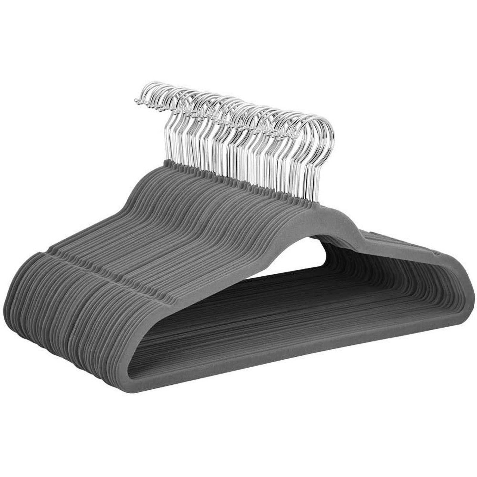 Velvet Hangers, Heavy Duty Gray Hangers for Coats, Pants & Dress Clothes, Non...-image