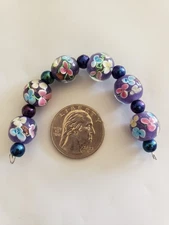 Lampwork  Glass  Beads Lot Of 6 Pc