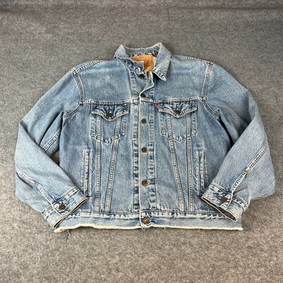 Vintage Levis Denim Trucker Jacke Herren Large Mid Blue Wash Jeansmantel 70503 02