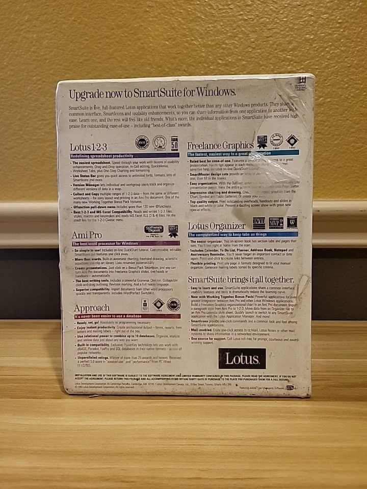 Vintage Lotus SmartSuite Release 2 Windows 3.0/3.1 Desk Media 3.5" New Sealed - Image 2 of 4