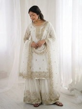 SALWAR KAMEEZ PAKISTANI INDIAN WEDDING PARTY WEAR DRESS BOLLYWOOD SUIT SHARARA