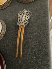 Victorian Filagree Sterling Silver Hair  Comb / Antique Tiara