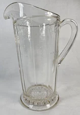 Vtg 1930s Hoosier Wet Dry Glass Measuring Cup 1 Quart Capacity 8.75" Tall