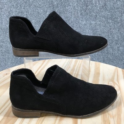 Dr. Scholls Recent Ankle Boots Womens 9 M Pull On Cuban Heels Almond Toe Black