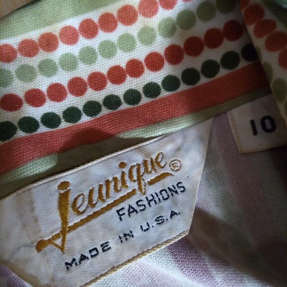 Vintage Jeanique Dots Pattern Polyester Disco Shi… - image 7