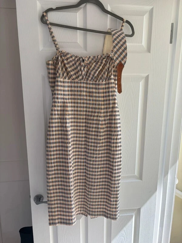 Vestido Vivienne Westwood Etiqueta Roja a Rayas Deshuesado Cinturón Correas Talla 42 / Reino Unido 10 Foto 2 de 4