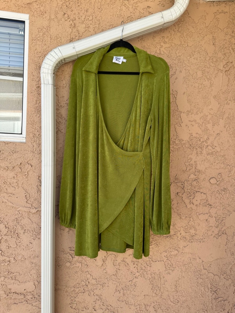 open lace back dress Lukea Long Sleeve Mini Dress | Green Stripe | Womens