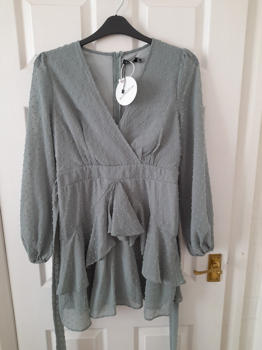Boohoo Sage Green Long Sleeve Short Dress Size 12 | eBay UK Boohoo Sage Green Long Sleeve Short Dress Size 12 | eBay UK