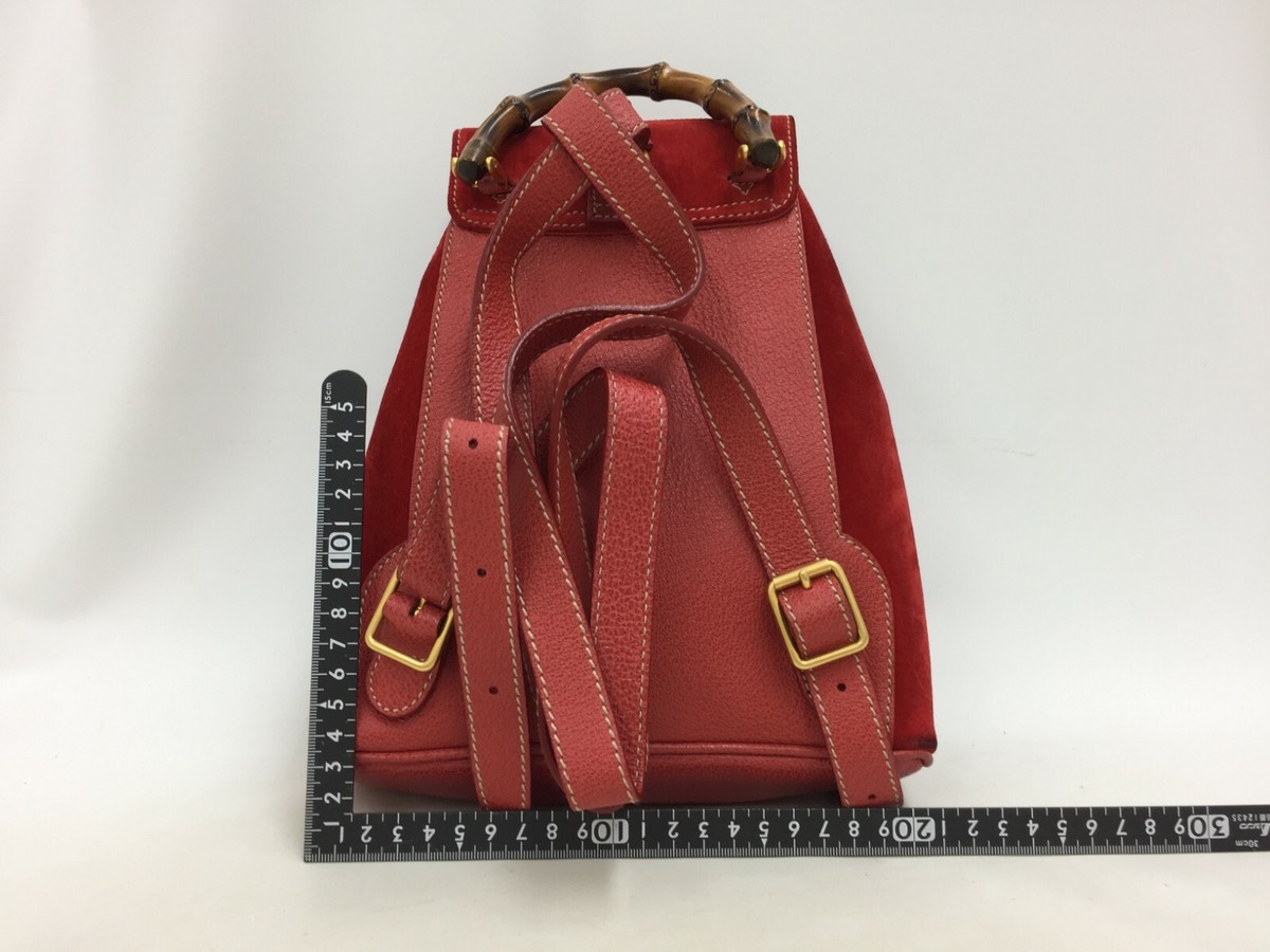【GUCCI 】Noblesse Calf Pocket Bamboo Top Handle Backpack Gucci Bamboo Leather Backpack – LuxUness