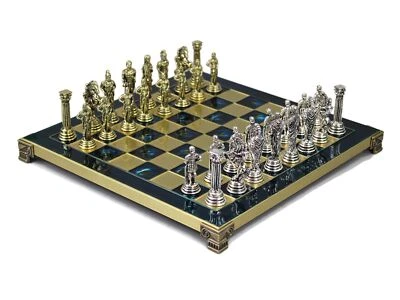CHESSGAMMON Metal Chess Set Sapphire Blue With Chess Pieces 13" - 301B