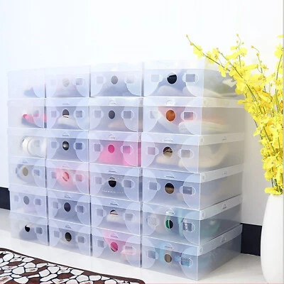 20X Transparent Schuhbox Schuhkarton Schuhaufbewahrung Schublade Stapelbar NEU - Bild 1 von 4