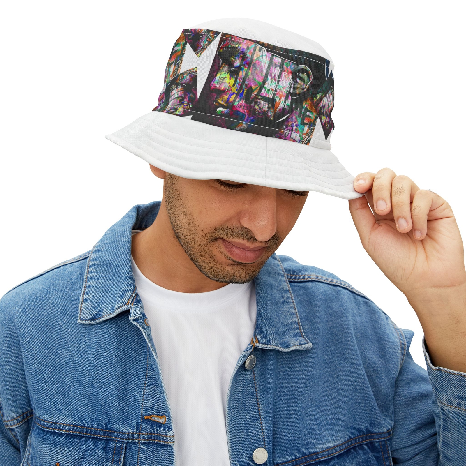 AOP Bucket Hat with Rapper Art Design #2-image