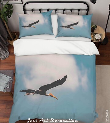 3D Bird Blue Sky Nature Quilt Cover Set Bedding Sets Pillowcases Queen