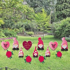 VictoryStore Valentines Day Gnome Yard Decorations Display 13 Piece Set, 13760 