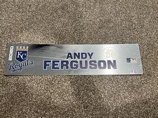 KANSAS CITY ROYALS GAME USED ? TEAM ISSUED BASEBALL NAMEPLATE ANDY FERGUSON 2020