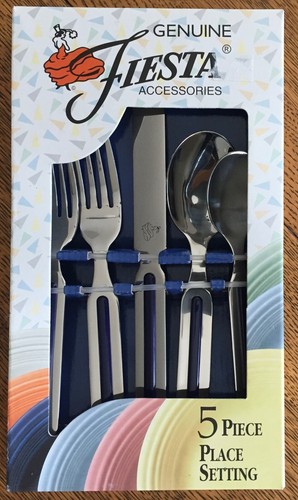 Fiesta Cycles Striped Flatware Silverware 5 Piece Set - Choose a set - Picture 12 of 27