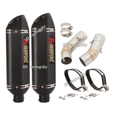 Slip On For Ducati 848 1098 1198 Exhaust System 470mm Tail Muffler Mid Link Pipe