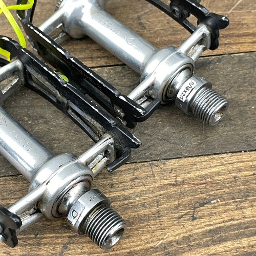 Vintage Campagnolo Record Pedals 1037 1037A Pair 9/16 Patent Italy Black Eroica - Picture 15 of 16