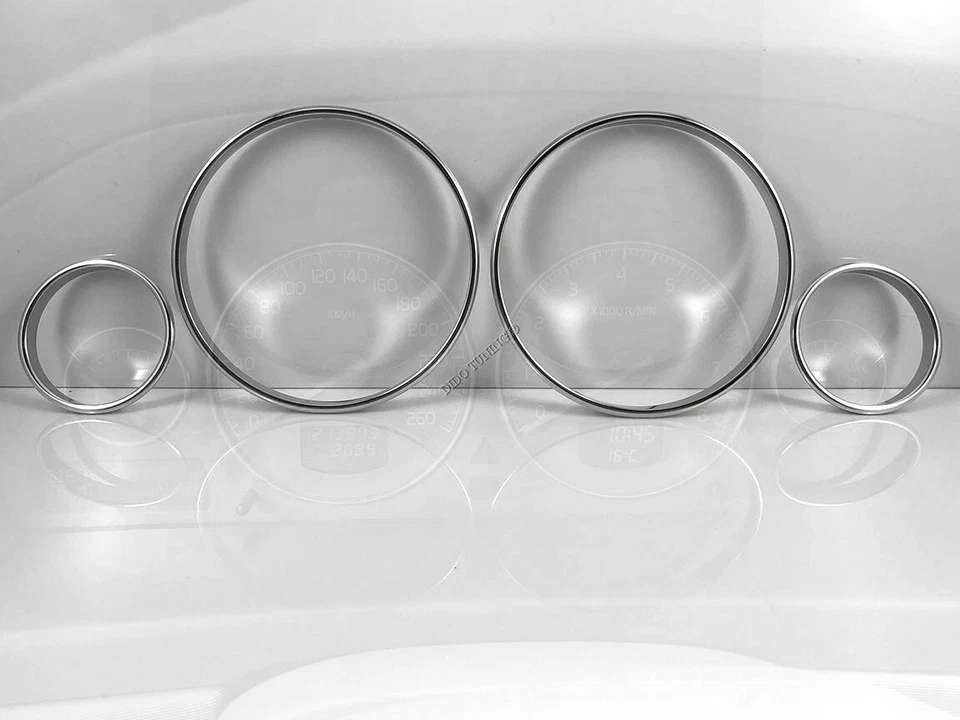 Anillos de racimo de aluminio pulido x4 para tablero de instrumentos VOLVO V70 2001-2003 Foto 4 de 4