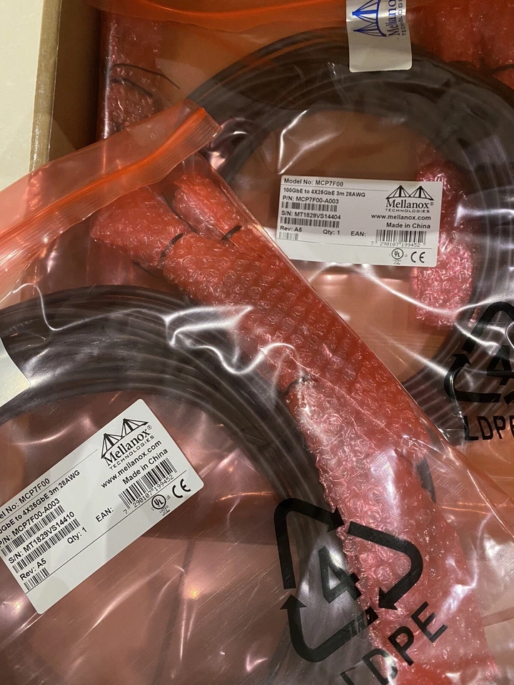 Mellanox- MCP7F00-A003 splitter cable QSFP28 to 4xSFP28  ETH100GbE to 4x25GbE 3m - Image 3 of 3