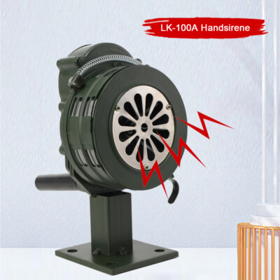 110±2 db Handsirene Aluminiumgehäuse Sirene Sirenenheuler Alarmsirene Handkurbel