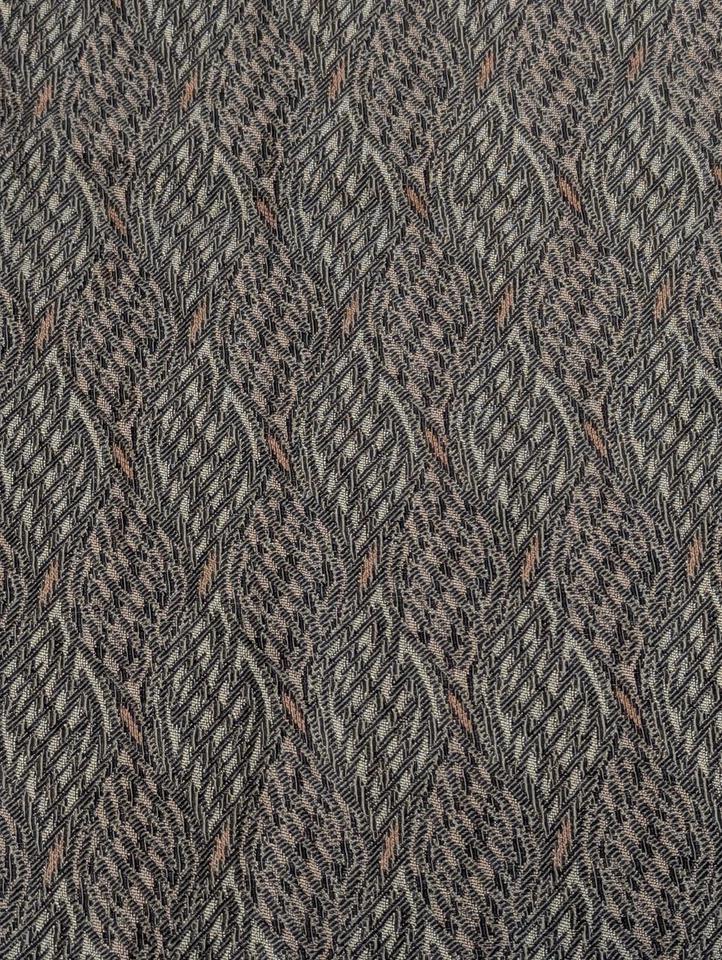 Vintage 40's 50's MCM Fabric Tapestry Weave Upholstery Brown Gold Huge Piece - Image 2 of 4