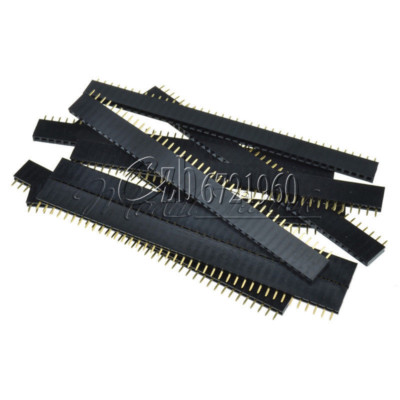 5 x 40pin 2.54mm Single Row Straight Female Header Strip PBC Arduino M