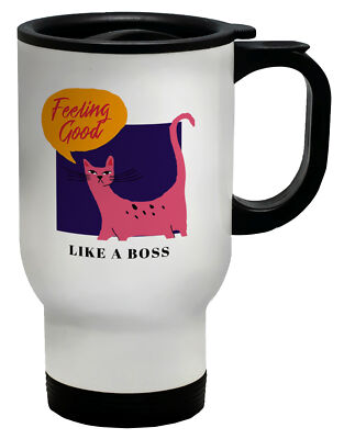 Lustiger Reisebecher Katze Wohlfühlen wie ein Boss Tasse Geschenk