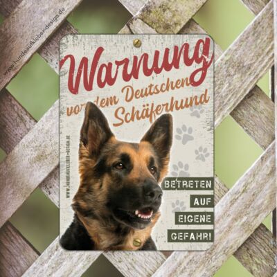 Deutscher Schäferhund Schild 15x21cm | Hundeschilder Warnung | Warnschild 4S