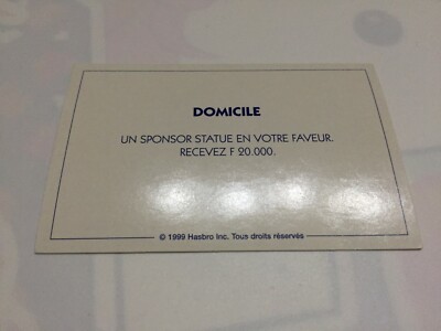 HOME CARD SPONSOR STATUE MONOPOLY FUSSBALL TOP CLUBS PARKER HASBRO
