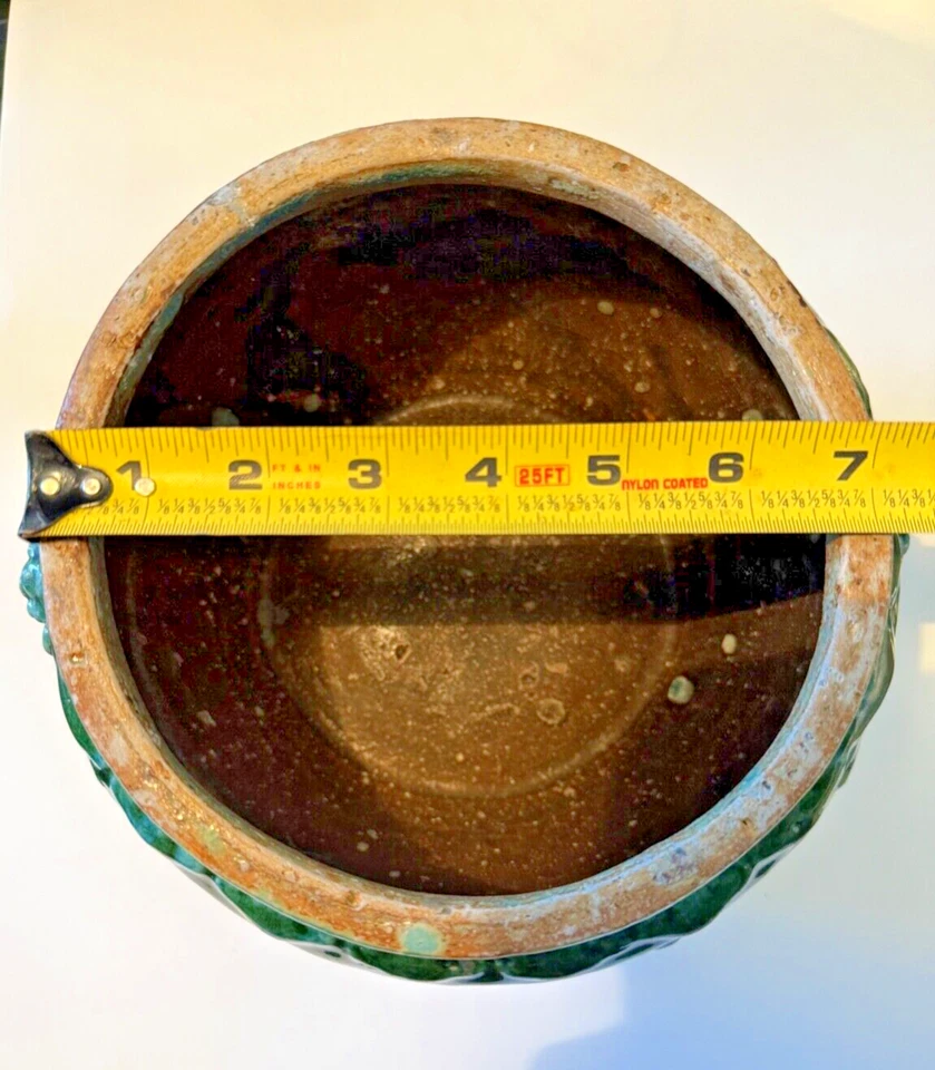 Shiwan Green Lidded Ginger Jar - Large Old - Antique Pottery Pot - Image 4 of 4