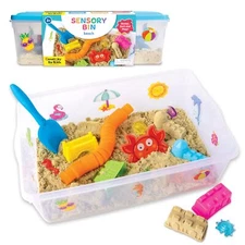 Sensory Bin Beach Kit for Toddlers 2.5 lbs Sand Toys Imaginative Play 3+