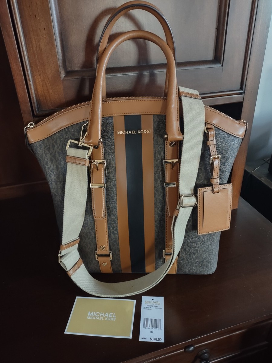 NWT Michael Kors BEDFORD TRAVEL Large DOME TOTE Bag MK Signature