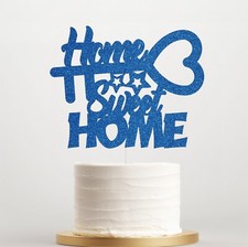 New Home Key Cake Topper, Housewarming Party, Home Sweet Home Gold Glitter