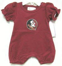 NCAA Florida State Seminoles Girls Romper Seminole Logo Size NB Two Feet Ahead