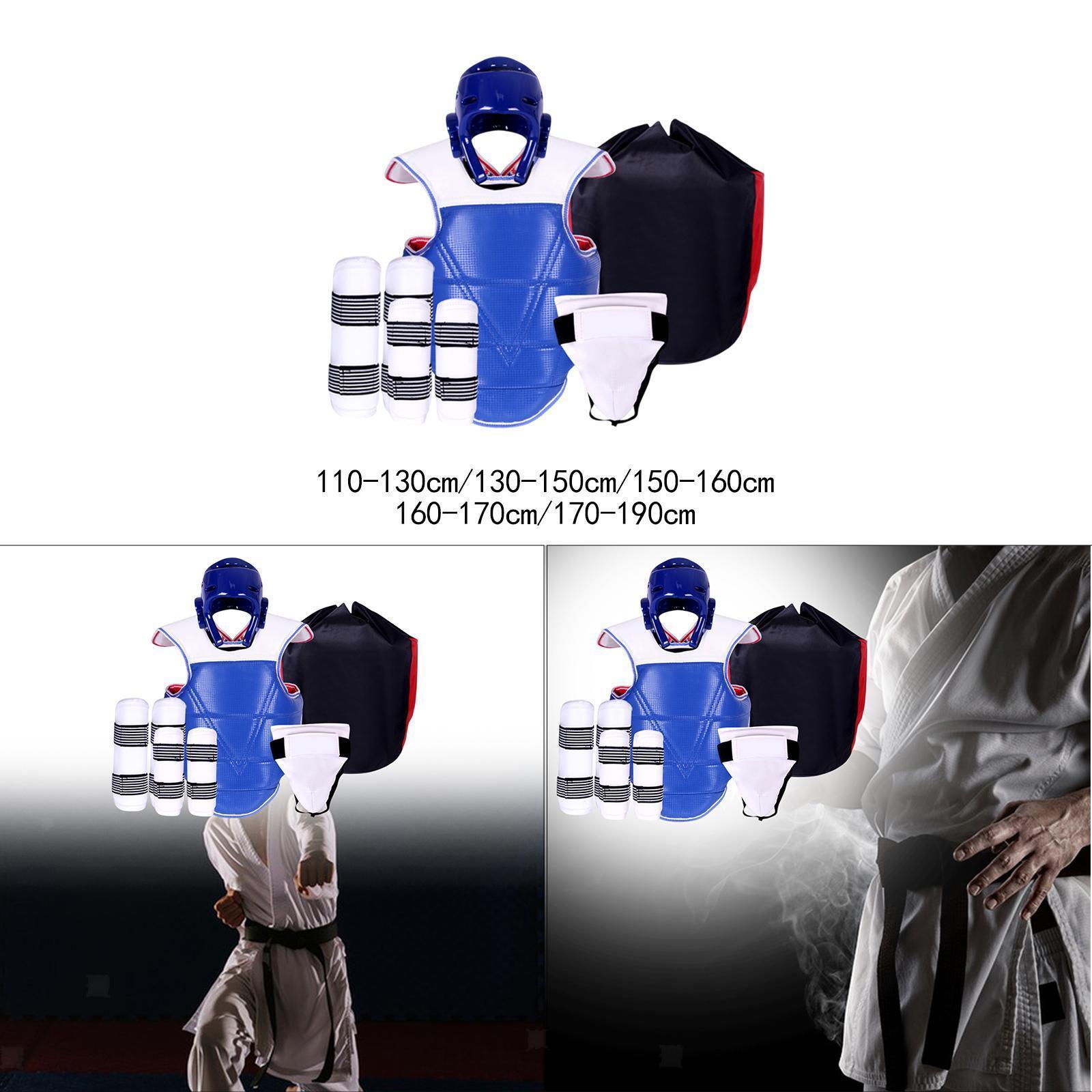 5x Taekwondo Schutzausrüstung gepolstert Vollschutz für Sanda MMA Kickboxen
