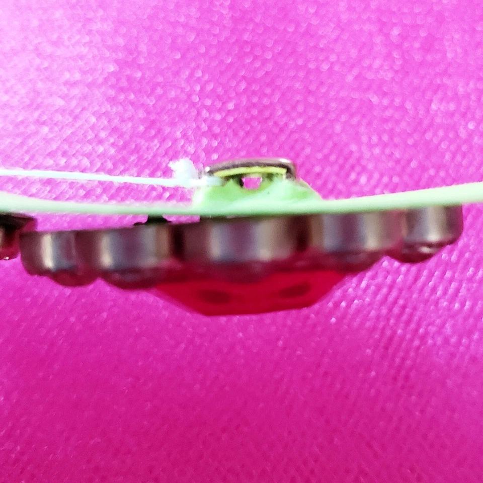 Vintage Red Rhinestone Buttons 3cm Gold-Toned Surround Faceted Sewing Closures - Image 4 of 4