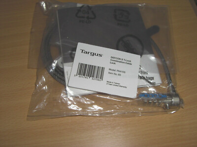 TARGUS Notebook Laptop Sicherheit serialisiertes Zahlen-Kabelschloss Modell PA410S