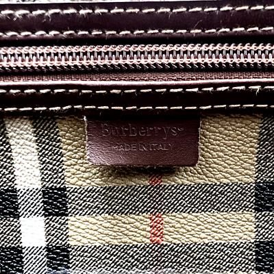 Vintage BURBERRY Travel Boston Bag 2Way Haymarket Nova Check Beige