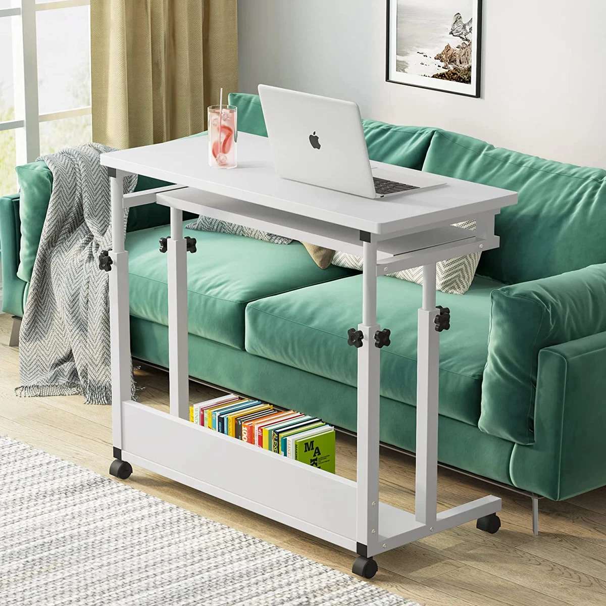 Adjustable Height Laptop Stand, Mobile Laptop Cart, Portable Sit